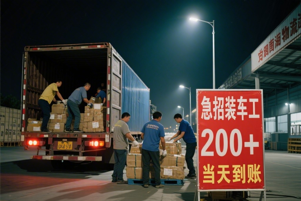 武汉夜间急招装车工临时工日结：日薪200+，当天到账不拖欠