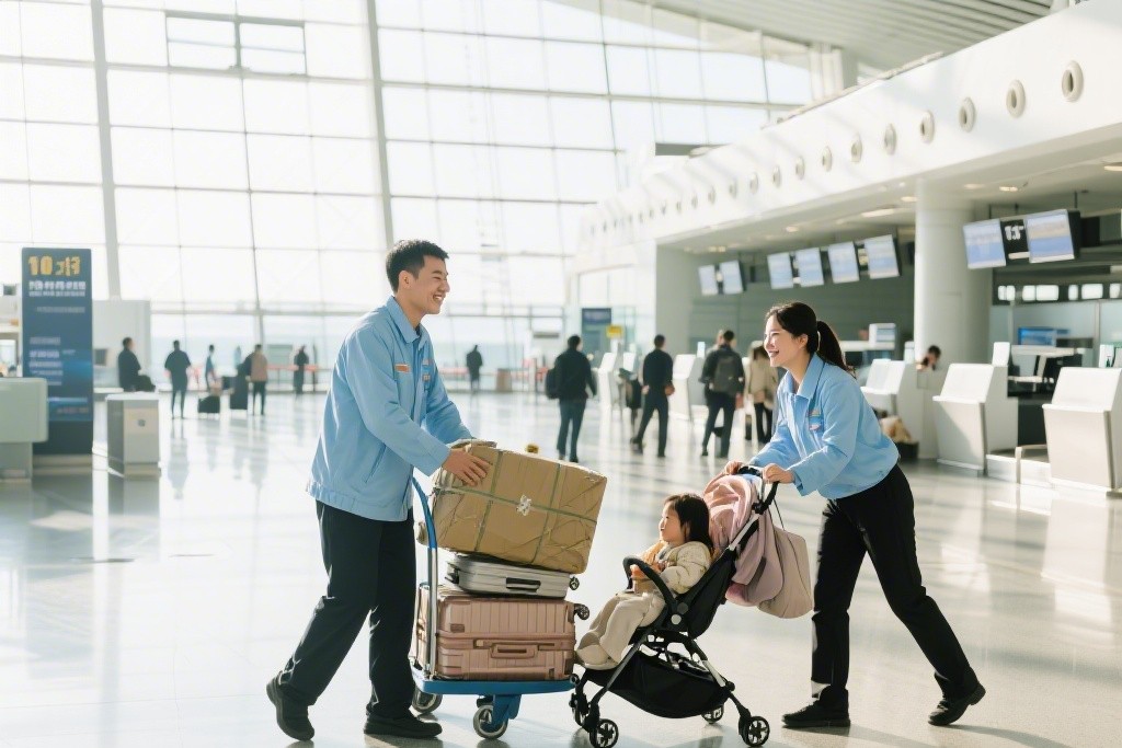 鄂州花湖机场航站楼内协助搬运工服务：解锁省心出行新体验